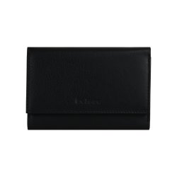 Belsac sort pung i skind til kort og sedler med trykknaplukning