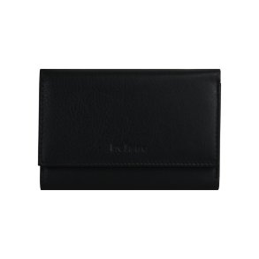 Belsac sort pung i skind til kort og sedler med trykknaplukning