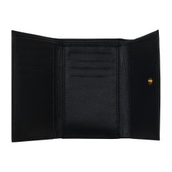 Belsac sort pung i skind til kort og sedler med trykknaplukning