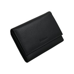 Belsac sort pung i skind til kort og sedler med trykknaplukning