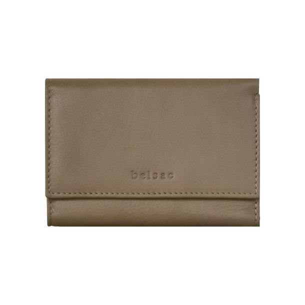 Belsac grbrun pung i skind til kort og sedler