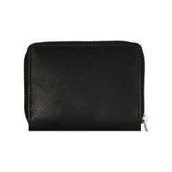 Belsac sort pung i skind med plads til mnter og kort