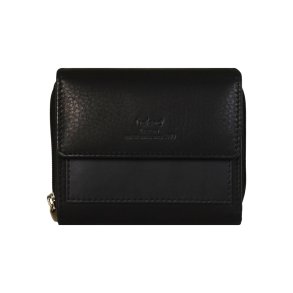 Belsac sort pung i skind med plads til m�nter og kort