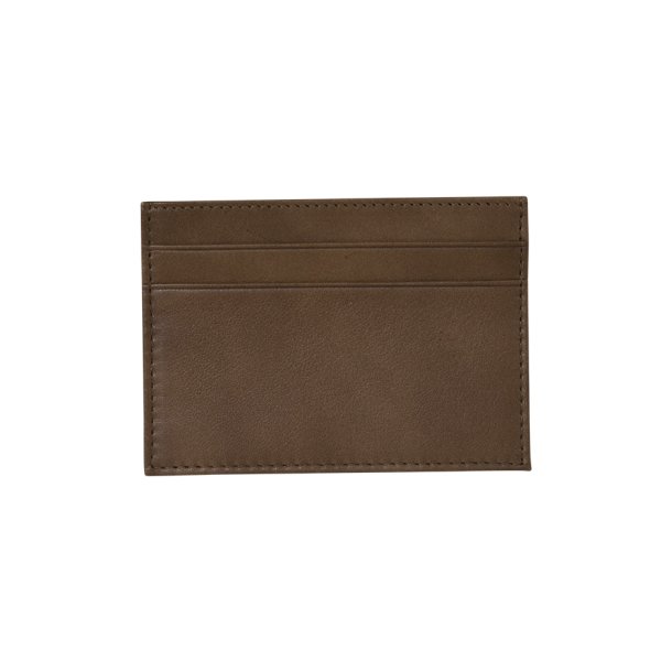 Belsac jordfarvet mntpung i skind med lynls og aftagelig kortholder