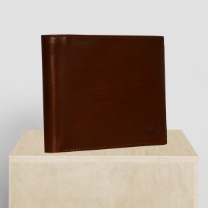 Belsac cognac tofljet herrepung i skind til kort, mnter og sedler