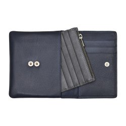 Belsac bl pung i skind inkl. kortpung med lynls