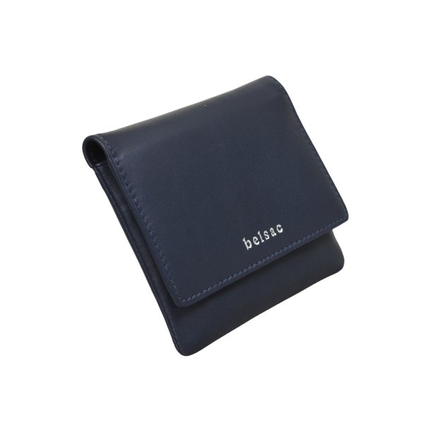 Belsac bl pung i skind inkl. kortpung med lynls