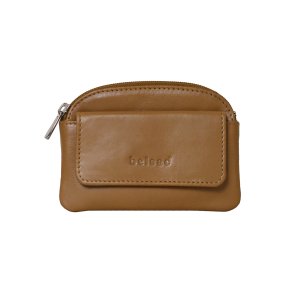 Belsac camel m�ntpung i skind med lynl�s og frontlomme med trykknap