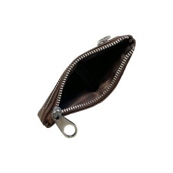 Belsac, mntpung i mrkebrun mat skind med to lynlslommer