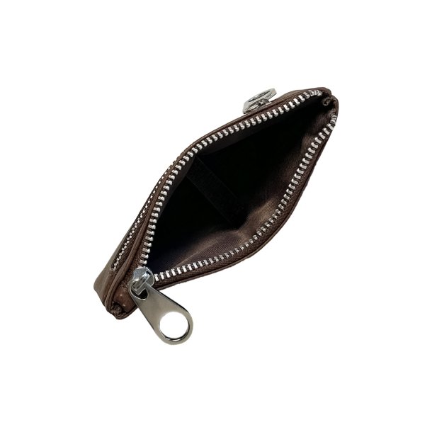 Belsac, mntpung i mrkebrun mat skind med to lynlslommer