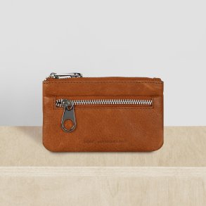 Belsac m�ntpung i cognac i mat skind og to lynl�srum