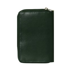 Belsac m�rk gr�n pung i skind med to separate rum; et til kort/sedler og et til m�nter/sedler