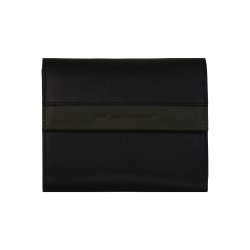 Belsac sort/grn pung i skind med plads til kontanter og kort