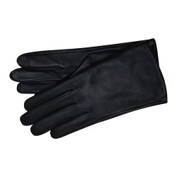 Belsac, glat skindhandske i sort med touch