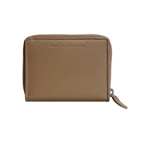 Belsac m�ntpung i beige glat skind med lynl�s