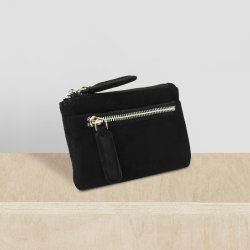 Belsac mntpung i sort ruskind med to lynlsrum