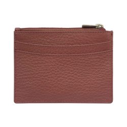 Belsac rosa mntpung i skind med lynls og plads til flere kreditkort