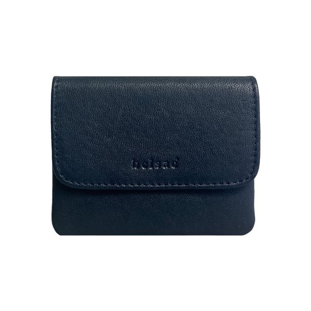 Belsac bl� pung i skind med overslag til kort og sedler