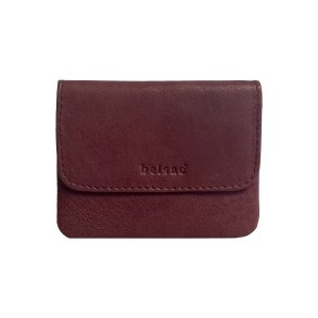 Belsac burgundy pung i skind med overslag til kort og sedler