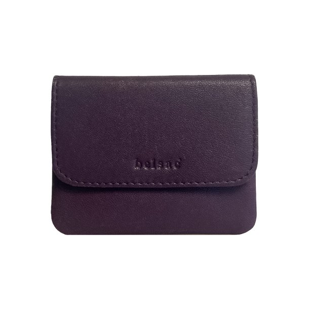 Belsac plum pung i skind med overslag til kort og sedler