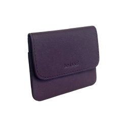 Belsac plum pung i skind med overslag til kort og sedler