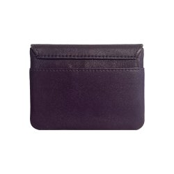 Belsac plum pung i skind med overslag til kort og sedler