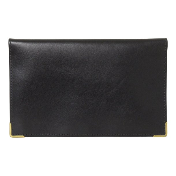 Belsac pung i sort l�der -�oprindeligt designet til checkh�fte