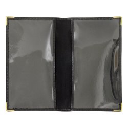 Belsac pung i sort l�der -�oprindeligt designet til checkh�fte