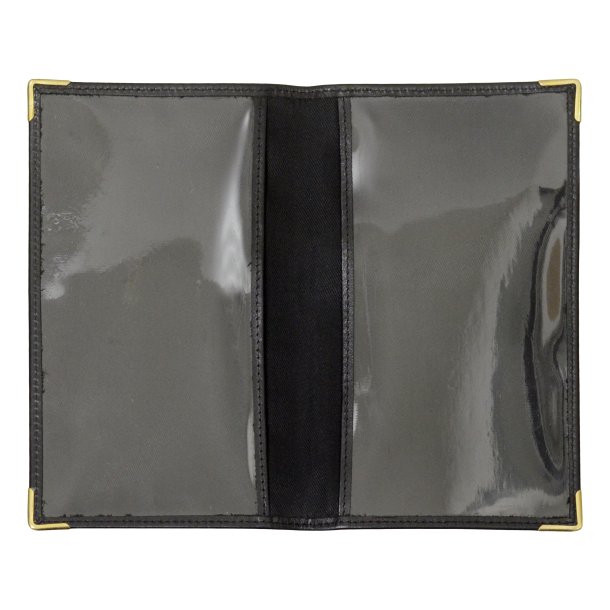 Belsac pung i sort l�der -�oprindeligt designet til checkh�fte