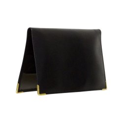 Belsac pung i sort l�der -�oprindeligt designet til checkh�fte