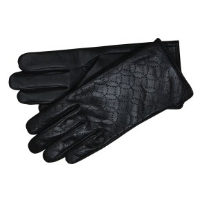 Belsac, sort skindhandske med hulm�nster