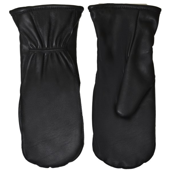 Belsac, sort skindluffe med fleecefor og elastik ved hndled