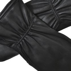 Belsac, sort skindluffe med fleecefor og elastik ved hndled