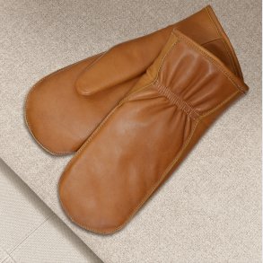 Belsac, skindluffe i cognac med fleecefor og elastik ved hndled