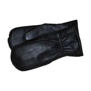 Belsac, sort skindluffe med fleecefor og elastik ved h�ndled