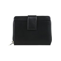 Belsac tofl�jet sort pung i glat skind med plads til kort og m�nter
