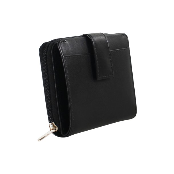 Belsac tofl�jet sort pung i glat skind med plads til kort og m�nter