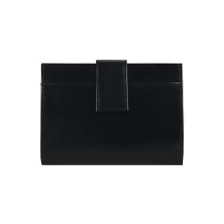 Belsac tofl�jet sort pung i glat skind med plads til kort og m�nter