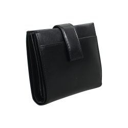 Belsac tofl�jet sort pung i glat skind med plads til kort og m�nter
