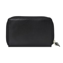 Belsac sort/gul pung i skind med to rum separate rum til sedler, mnter, kort. Inkl. ls kortholder