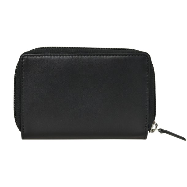 Belsac sort/rosa pung i skind med to rum separate rum til sedler, mnter, kort. Inkl. ls kortholder