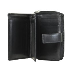 Belsac sort/teal pung i skind med to rum separate rum til sedler, mnter, kort. Inkl. ls kortholder