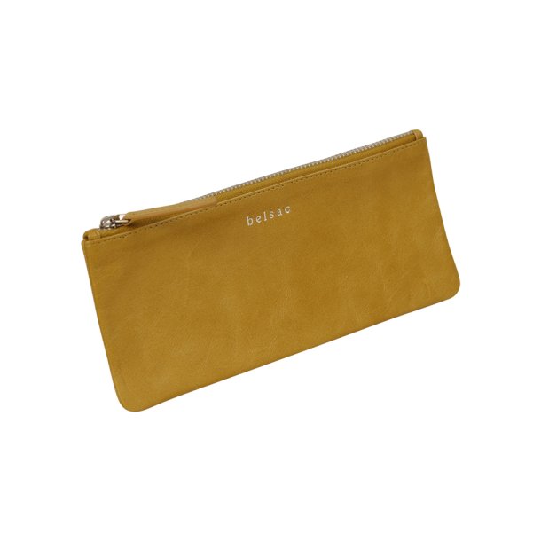 Belsac gul makeup pung/penalhus i skind med lynls