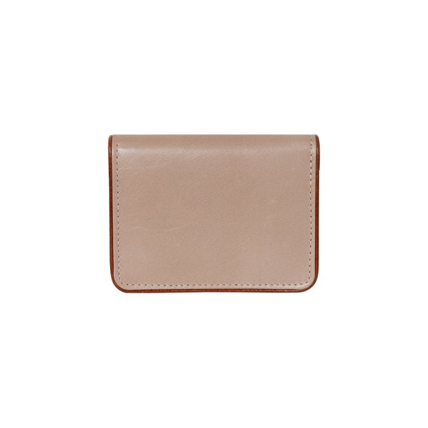 Belsac lys rosa mntpung i skind med lynlsrum, to rum og lukket med overslag