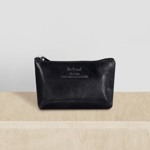 Belsac m�ntpung i sort glat skind med lynl�s