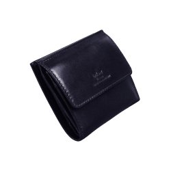 Belsac bl pung i skind med to rum,.Plads til kort og kontanter og lukkes med trykknap