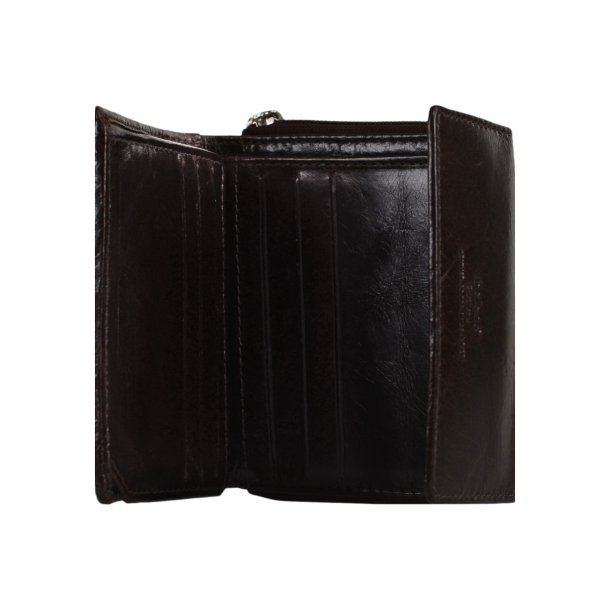 Belsac pung i brun til mnter, sedler og kort