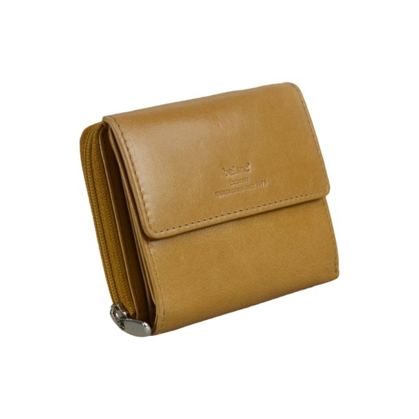 Belsac gul pung i skind til mnter, sedler og kort