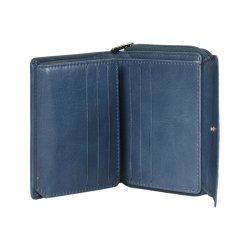 Belsac pung i lys bl� til m�nter, sedler og kort