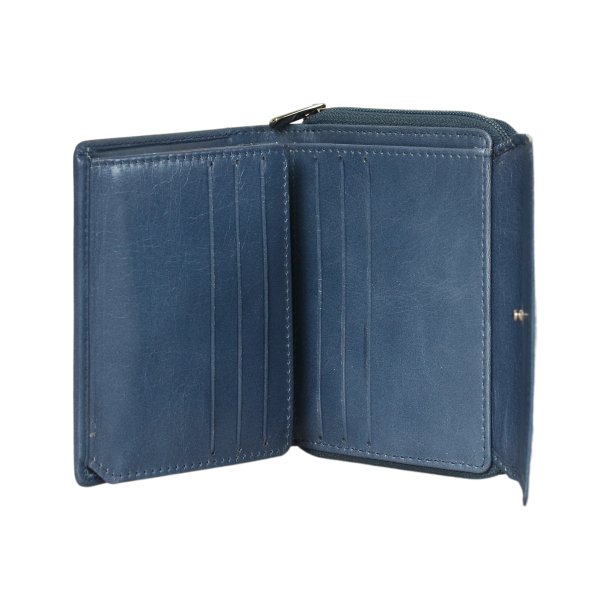 Belsac pung i lys bl� til m�nter, sedler og kort